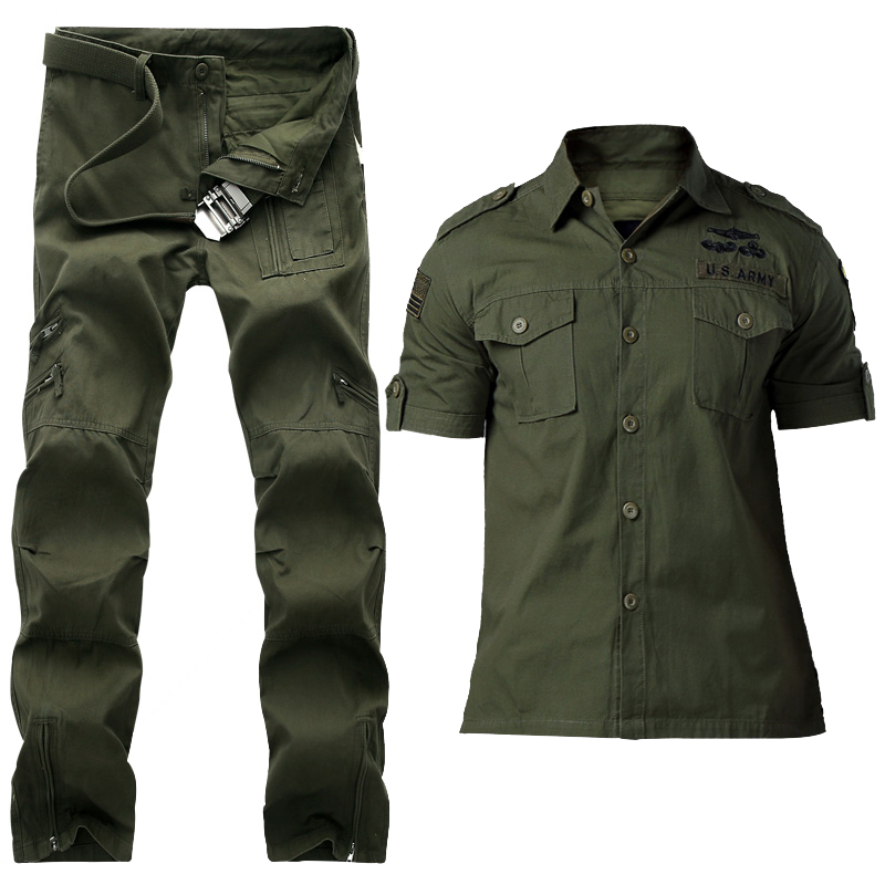 Alliance Army Fan Dress Shirt Field Suit Summer Casual Short Sleeve Suit Man