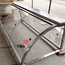 Customized curved glass cover supermarket counter deli display cabinet fast food sales table stainless steel glass cover
