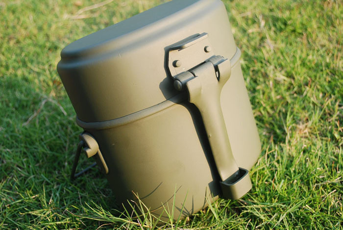 Outdoor double-decker lunch box 78-style lunch box three-piece set German-style lunch box multi-functional tableware camping