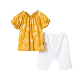 Летние нарукавники, летний тонкий комплект, штаны для отдыха для девочек, короткий рукав