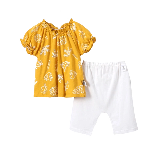 Летние нарукавники, летний тонкий комплект, штаны для отдыха для девочек, короткий рукав