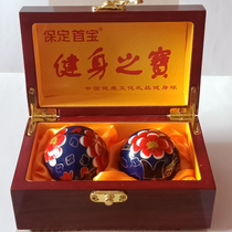 Baoding iron ball elderly sports fitness health handball massage palm hand holding turn ball cloisonne ring sound ball orchid plum