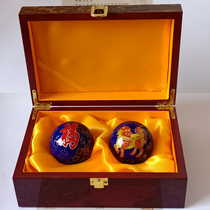 55MM cloisonne Baoding iron ball fitness ball middle-aged and elderly health ball turn massage palm ball hollow ring ball