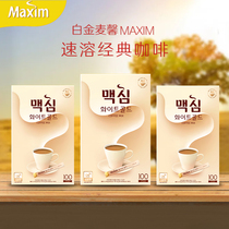 Korean Platinum Maixin Coffee Maxim Coffee Three-in-One Korean Latte Instant Coffee 100 Gift Box