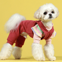 (Break Code Clear Cabin) Anecdote Pooch Clothes Spring And Autumn Clothing Pets Better Than Bear Teddy Kitty Kitty Rainbow Undershirt