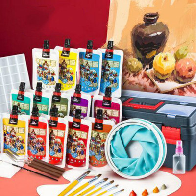 中盛水粉颜料套装120ml补充包画画绘画套装白色水粉工具颜料水粉画色彩颜料学生用挤压式美术生专用初学者