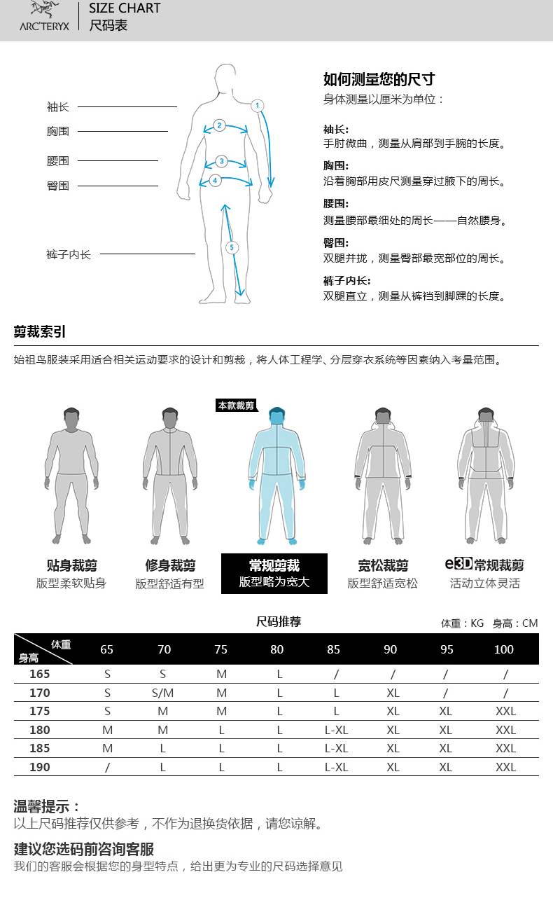 Arcteryx始祖鸟男款户外运动保暖棉服 Atom AR