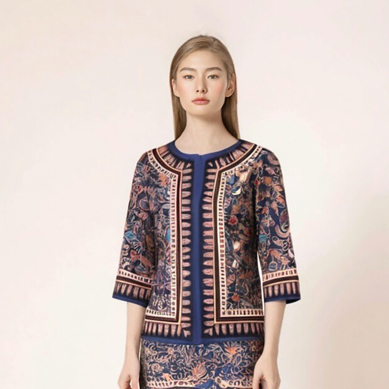 [Cotton and Linen] Skin-Friendly and Breathable Southeast Asian Singapore Airline Stewardess Uniform Ethnic Nonya Hotel Work Uniform