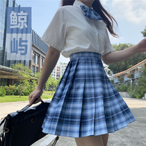 Whale Island genuine rabbit sewing JK uniform full set summer swallow home original cheerleader shirt pleated short plaid skirt