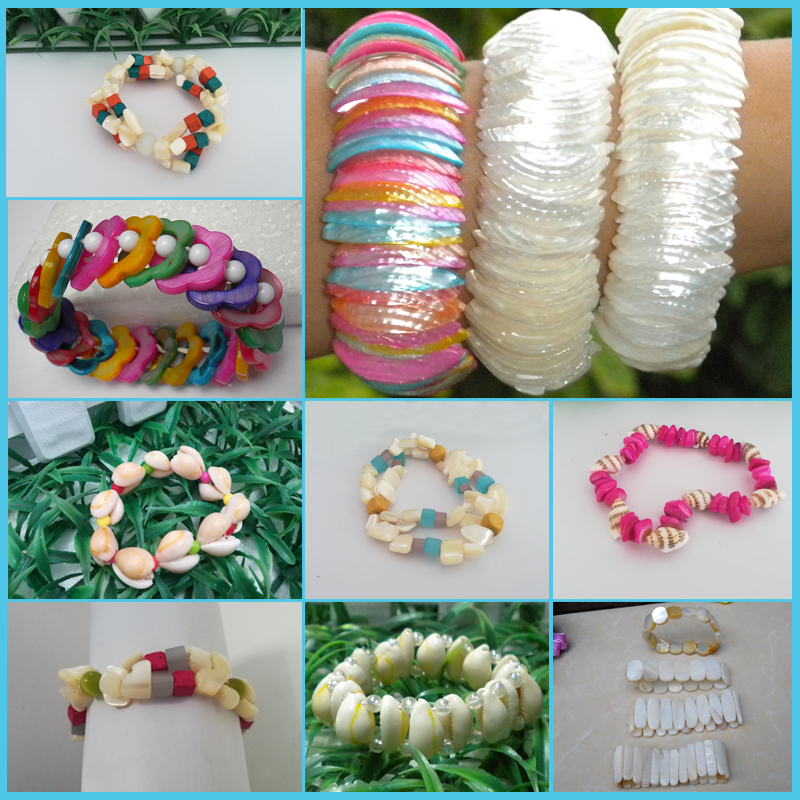 Pearl Bay Shell Handmade Bracelet Summer Fresh hand decorated with sweet and pure women's creative sea Five colorful ethnic wines