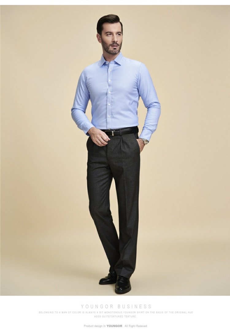 Youngor / Youngor Autumn Business Men Professional Professional 正 Quần nam phù hợp với quần thẳng Nam 7046 quần vải ống rộng nam