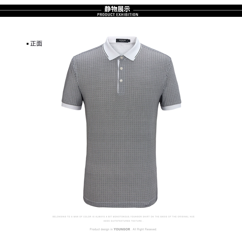 Youngor Youngor Mùa Hè của Nam Giới Mercerized Cotton Kinh Doanh Bình Thường Polo Mẫu Tiêu Chuẩn Ngắn Tay Áo T-Shirt 4932