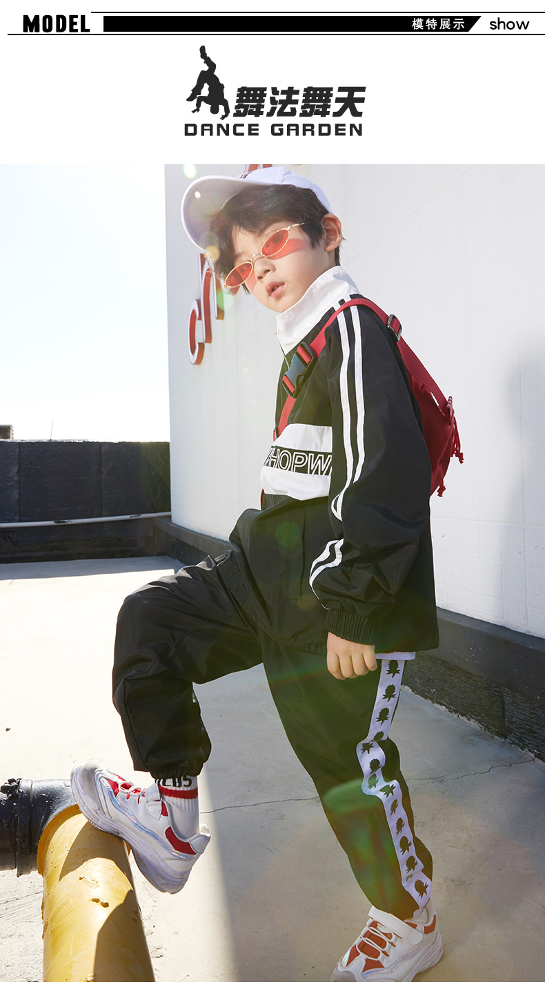 Trang phục khiêu vũ đường phố cho trẻ em trai hip hop Trang phục hip-hop hiphop Áo khoác trẻ em biểu diễn trang phục thủy triều trang phục dân tộc cho bé