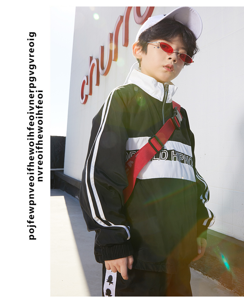 Trang phục khiêu vũ đường phố cho trẻ em trai hip hop Trang phục hip-hop hiphop Áo khoác trẻ em biểu diễn trang phục thủy triều trang phục dân tộc cho bé