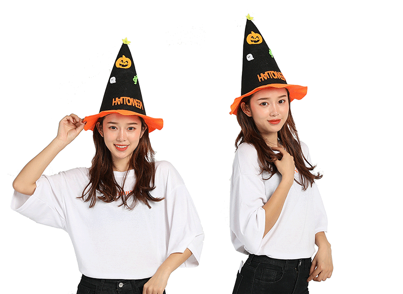 Tao Tao Halloween Pumpkin Hat Vật tư trang trí Prom Party Dress Up Đạo cụ Mũi nhọn Góc hình quả bí ngô - Sản phẩm Đảng / Magic / Hiệu suất đồ halloween cho bé trai