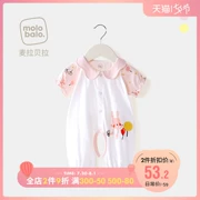 Sơ sinh tay ngắn một mảnh cotton nữ mùa hè ra quần áo bé bé điều hòa không khí phù hợp với váy mùa hè mỏng - Áo liền quần