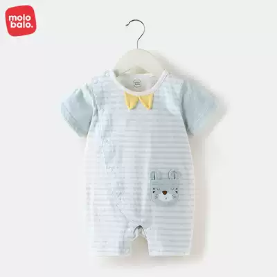 Melabella baby one-piece summer cotton pajamas men's and women's cartoon short-sleeved thin romper baby climbing clothes