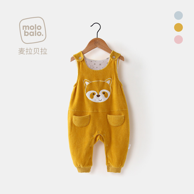 Baby carrier pants spring and autumn new loose corduroy one-year-old baby baby boys and girls tank tops one-piece pants