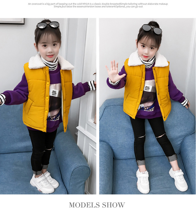 Áo vest bé gái cotton mùa thu đông 2018 mới cho bé mặc mùa đông Hàn Quốc cộng với áo nhung dày cho bé shop trẻ em