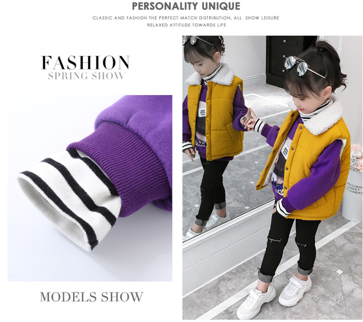 Áo vest bé gái cotton mùa thu đông 2018 mới cho bé mặc mùa đông Hàn Quốc cộng với áo nhung dày cho bé shop trẻ em
