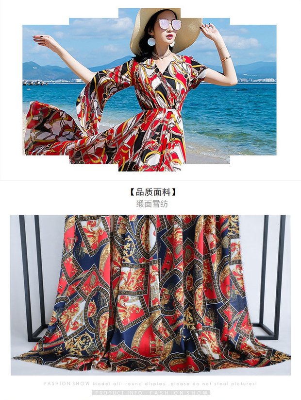 Chuỗi gió châu Âu và châu Mỹ vuông vuông chất liệu voan satin cao cấp mùa xuân và vải mùa hè 2019 vải quần áo - Vải vải tự làm mua vải may quần áo
