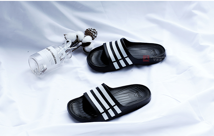 [Morning Run] Adidas Adidas Summer couple Three Bars Bathhouse Drag Sports Dép G15890 dép nam