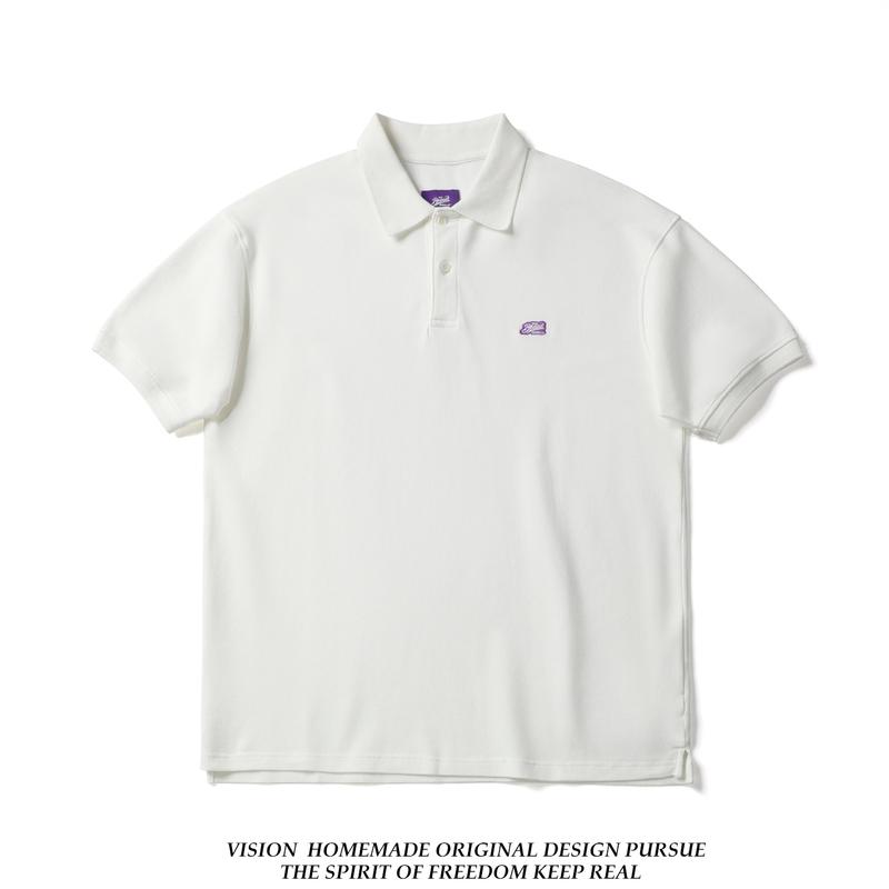 Japanese-Style Purple Label Retro Lapel Polo Shirt, Summer Thin Men's Short-Sleeved Loose-Fitting Couple Breathable Casual T-Shirt Polo