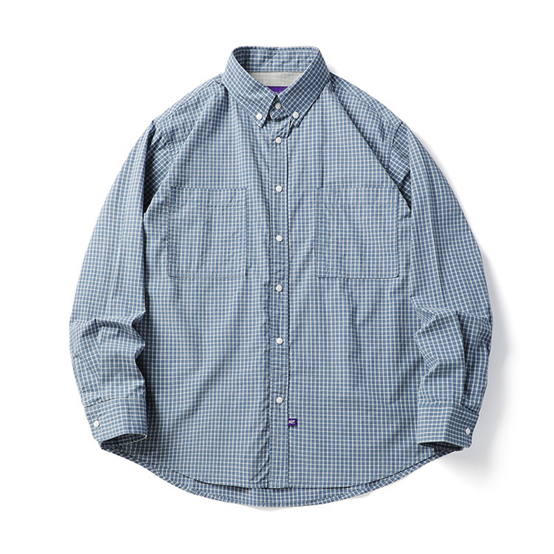 25Ss Japanese Style Youth Purple Label Long-Sleeve Plaid Shirt for Men, City Boy Loose Casual Versatile Shirt Jacket Trendy