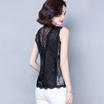 Beauty back camisole vest womens summer dress new foreign style lace stitching mesh gown suit chiffon top