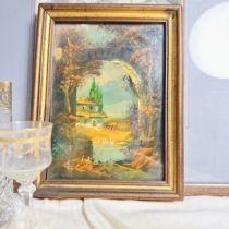 Ready in stock with signature autumn hand-painted landscape farm painting