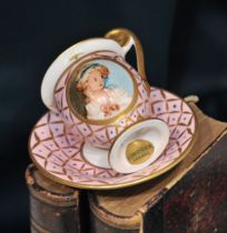 Pink doll hand-painted cup