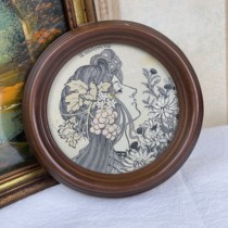(Domestic ready stock) Mucha embroidery wooden frame small painting