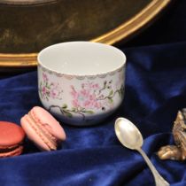 German hand-painted cherry blossom water ripples small dry rice bowl