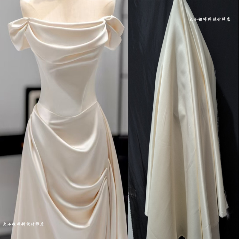 Wedding Dress Bow Fabric Matte Satin Wedding Dress Skirt Table Decoration Curtain Fabric Stiff Designer Fabric