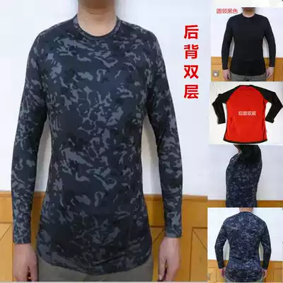 Export Japanese men's quick-drying warm tights back double-layer warm bottom long sleeve shirt special treatment