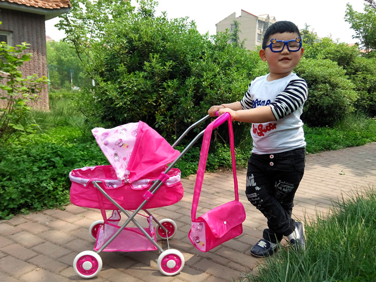 Xe đẩy trẻ em đồ chơi với búp bê bé gái cô gái bé chơi nhà đồ chơi xe đẩy đồ chơi xe đẩy bộ xếp hình cho bé