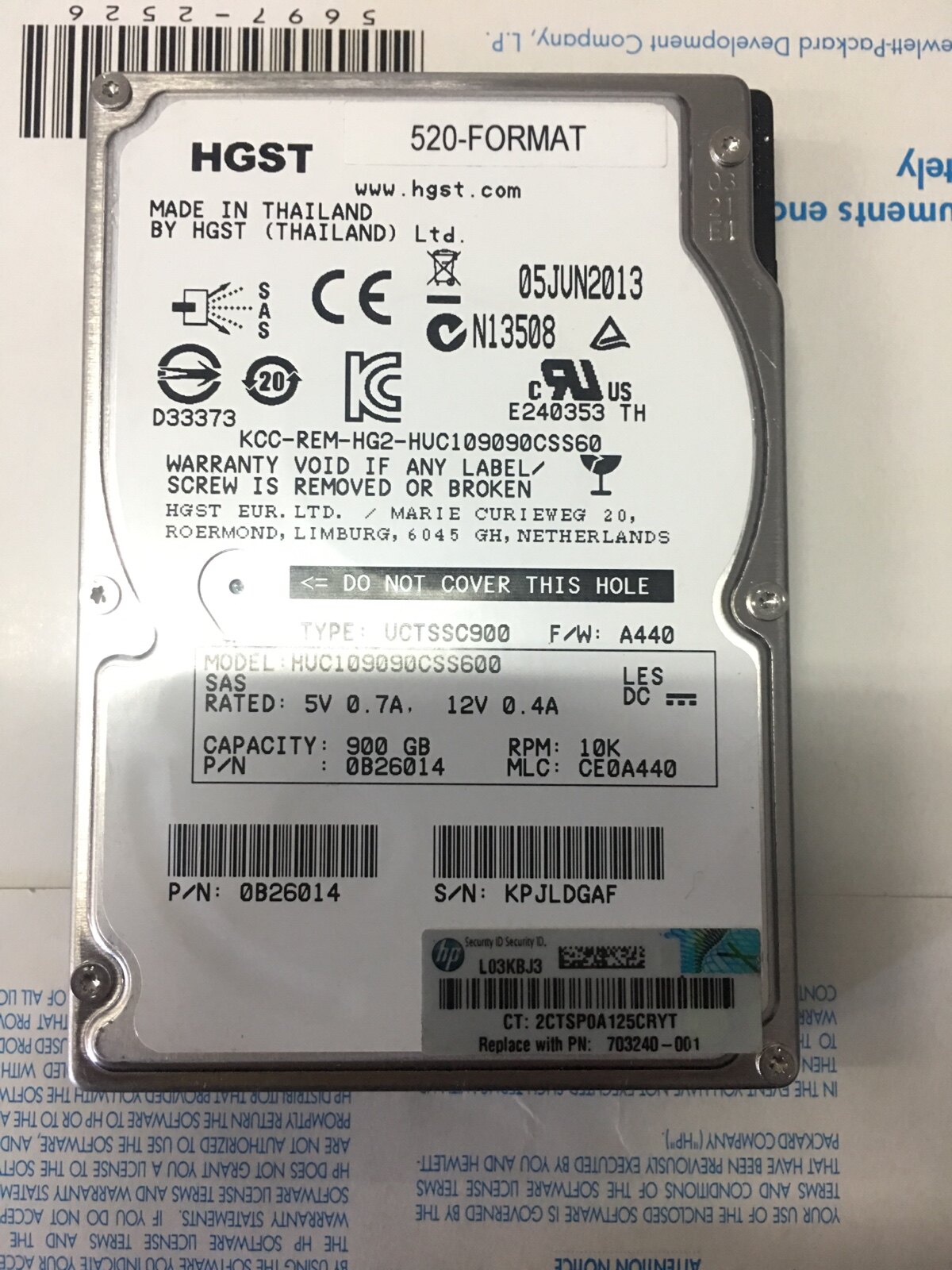 HP 3par P10000 703240-001 900GB SAS 2 5 hard disc HP server