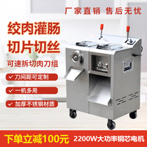 Multifunctional meat grinder fully automatic meat cutting machine commercial shredding and slicing machine electric high-power vertical meat mincing machine