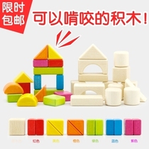 Prince mother building block wooden large beech wood log safe and environmentally friendly building block toy under 3 years old