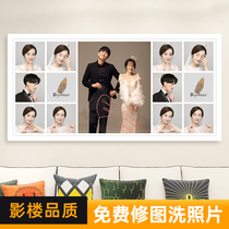 Nine-grid photo frame hanging wall Wedding photo Childrens photo Large-size combination frame photo printing table photo customization
