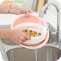 Vegetable washing basin Wash fruit basket rotatable household fruit tray leaking mini water filter basket vegetables