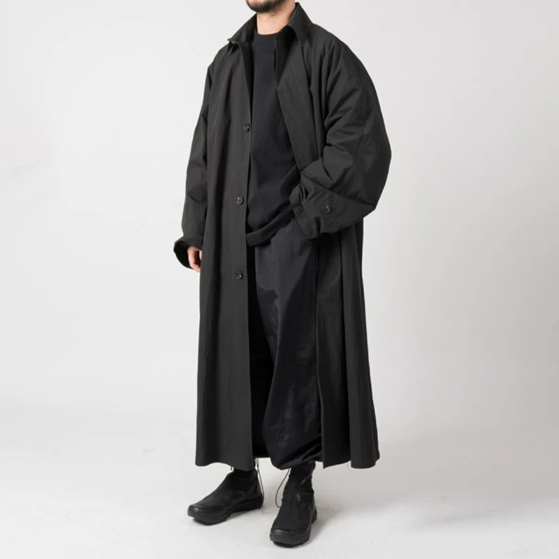 地界二 Long trend trench coat, universal jacket, Korean style, oversize