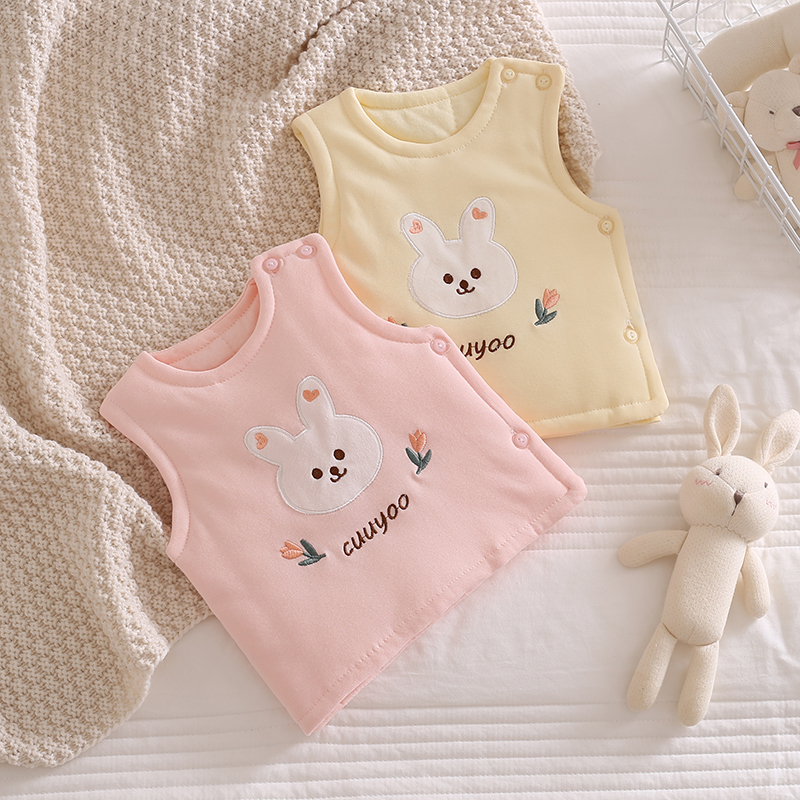The thin cotton vest is cute for baby vest 0 - 1 year old in spring and autumn winter