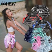 HBW classic Muay Thai Sanda mens fighting shorts boxing sweatpants adult mens quick-drying shorts