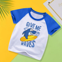 Childrens Short Sleeve Shirt New Cartoon Boys Half-sleeved Children Summer Pure Cotton Breath Sweating Clothing Ocean