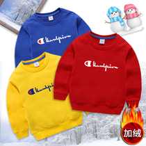 Boy gush sweatshirt 2021 new autumn and winter clothing children girl warm blouses baby round collar to undershirt foreign air