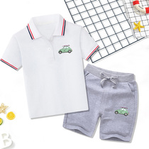 Childrens POLO Shirt New Boys and Women Baby Short Short Short Short Two Pieces of Primary Student Recreation Summer Clothing