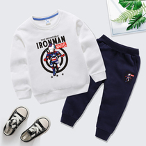 Boy set 2021 Spring and Autumn New Baby Cotton Shirt pants girl clothes two-piece set