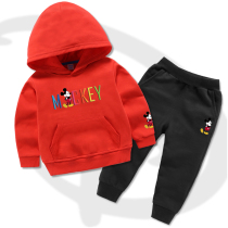 Girls hooded sweatshirt childrens new spring and autumn set casual versatile two-piece boys coat cotton jacket