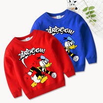 Childrens clothing autumn and winter clothing New 2021 childrens round neck sweater boy pullover knitted base shirt girl Korean top